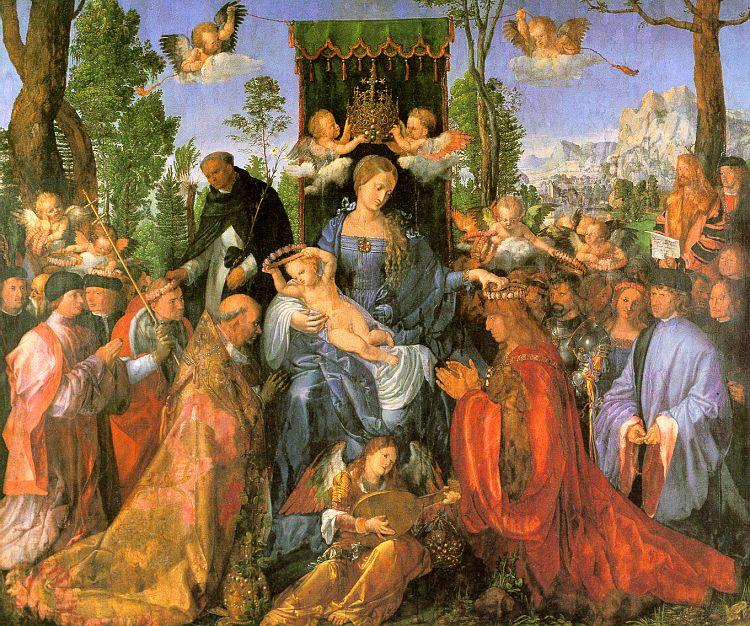 Albrecht Durer Altarpiece of the Rose Garlands oil painting image